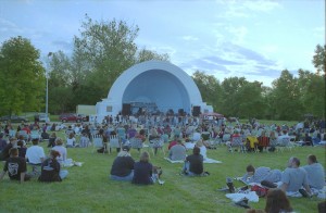A concert at the Band shell at Island MetroPark in the 1990s