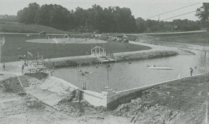 Argonne Forest Park swimming pool and baseball diamond circa 1930